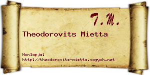 Theodorovits Mietta névjegykártya
